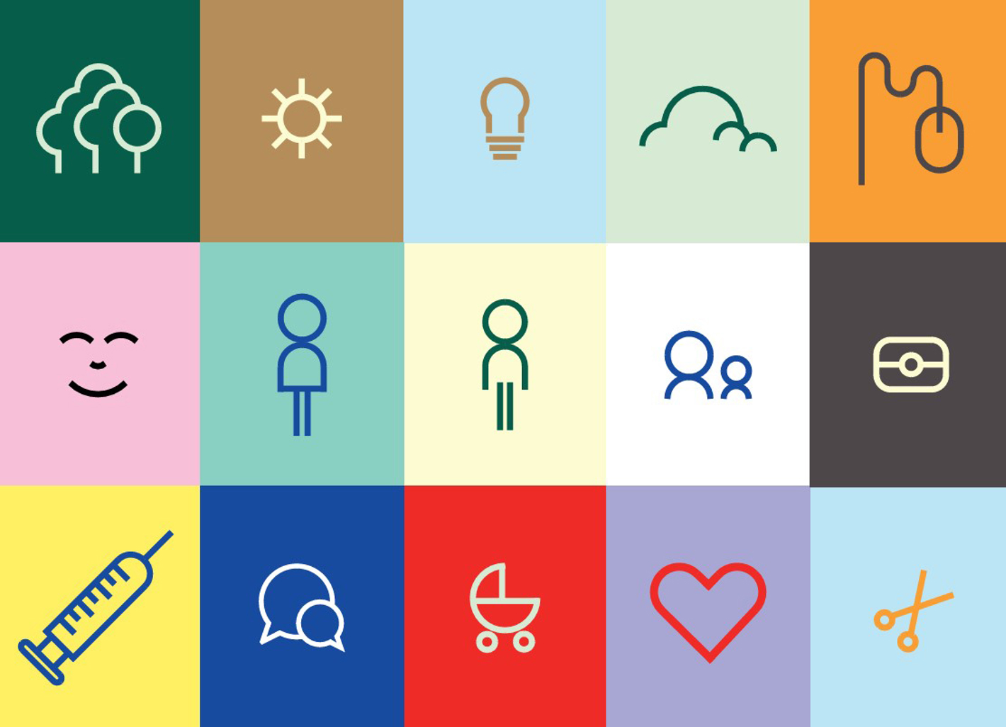 Billede viser forskellige ikoner